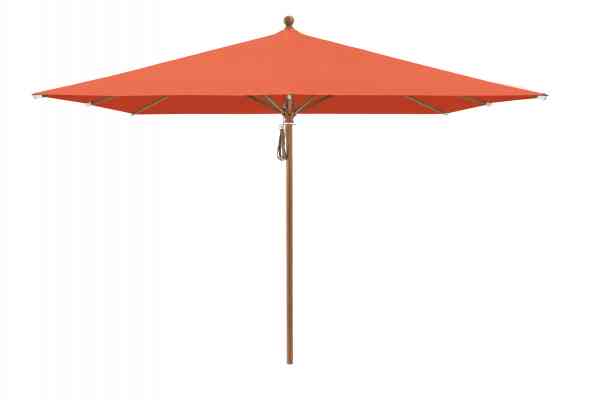PIAZZA® Sonnenschirm 250 x 250 cm quadratisch, Aluminium Holzoptik, Flaschenzug
