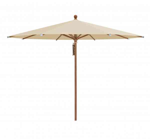 PIAZZA® Sonnenschirm 250 cm rund, Aluminium Holzoptik, Flaschenzug