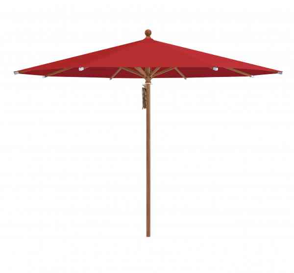 PIAZZA® Sonnenschirm 250 cm rund, Aluminium Holzoptik, Flaschenzug