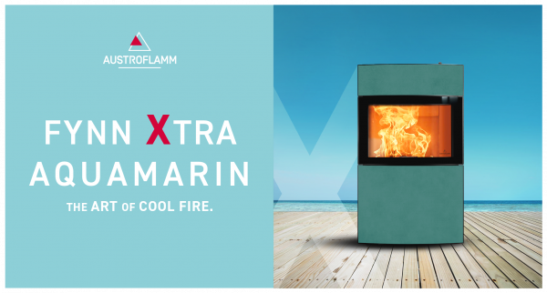 FYNN Xtra 2.0 Kaminofen 6 KW mit großem Wärmespeicher Keramik Aquamarin SONDEREDITION