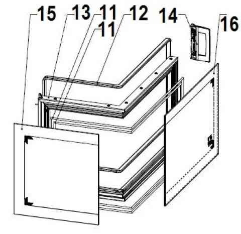 AUSTROFLAMM DEXTER / DEXTER 2.0 L Türglas lange Seite (Ziffer 16)