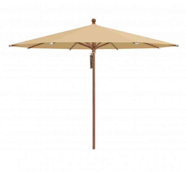 PIAZZA® Sonnenschirm 250 cm rund, Aluminium Holzoptik, Flaschenzug