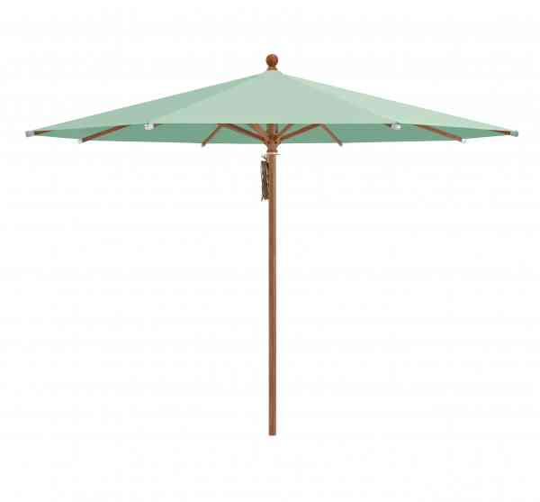 PIAZZA® Sonnenschirm 300 cm rund, Aluminium Holzoptik, Flaschenzug