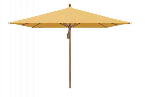 PIAZZA® Sonnenschirm 250 x 250 cm quadratisch, Aluminium Holzoptik, Flaschenzug