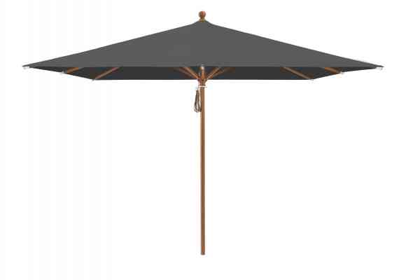 PIAZZA® Sonnenschirm 250 x 250 cm quadratisch, Aluminium Holzoptik, Flaschenzug
