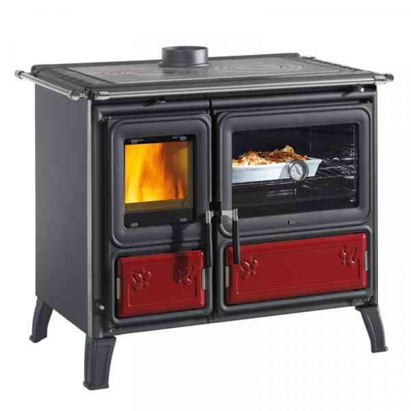 Milly Holzherd Stahl emailliert mit Keramik Maiolica 8,7 kW