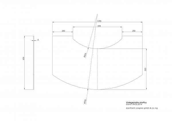 Vorlegeplatte ESG-Glas 6mm für Ator Plus Kaminofen von Skantherm