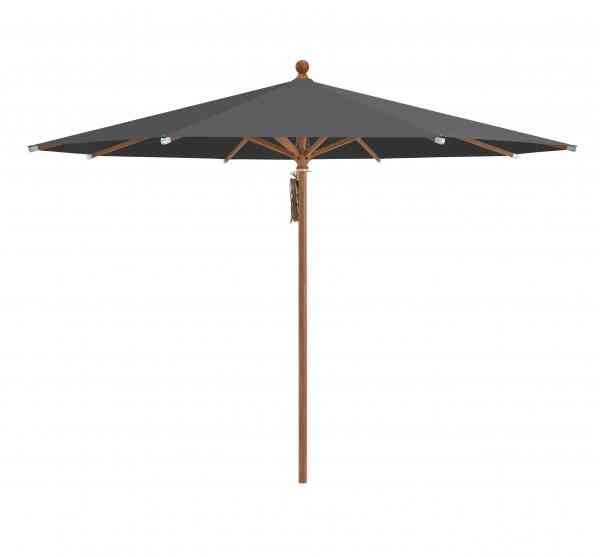 PIAZZA® Sonnenschirm 300 cm rund, Aluminium Holzoptik, Flaschenzug