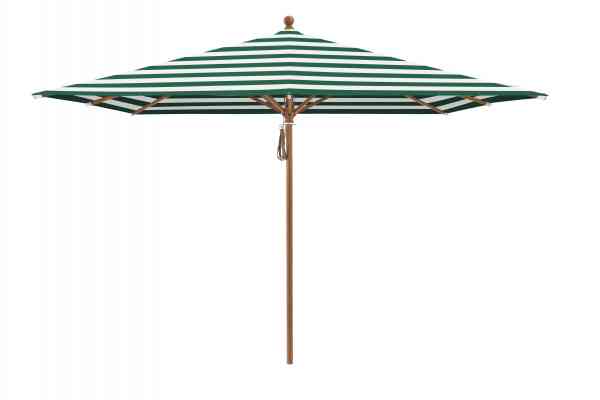PIAZZA® Sonnenschirm 250 x 250 cm quadratisch, Aluminium Holzoptik, Flaschenzug