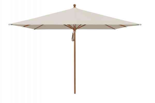 PIAZZA® Sonnenschirm 250 x 250 cm quadratisch, Aluminium Holzoptik, Flaschenzug