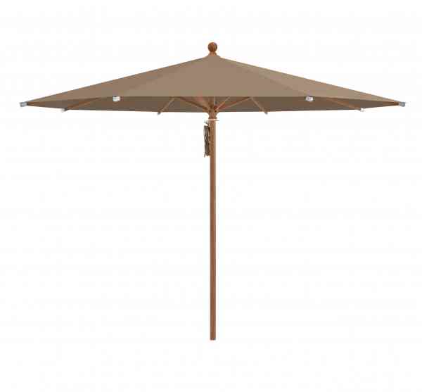 PIAZZA® Sonnenschirm 250 cm rund, Aluminium Holzoptik, Flaschenzug
