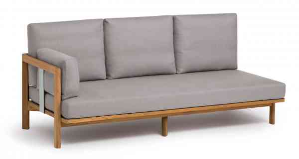 NEW HAMPTON Lounge 3-Sitzer Element - Teakgestell mit Acrylpolsterung