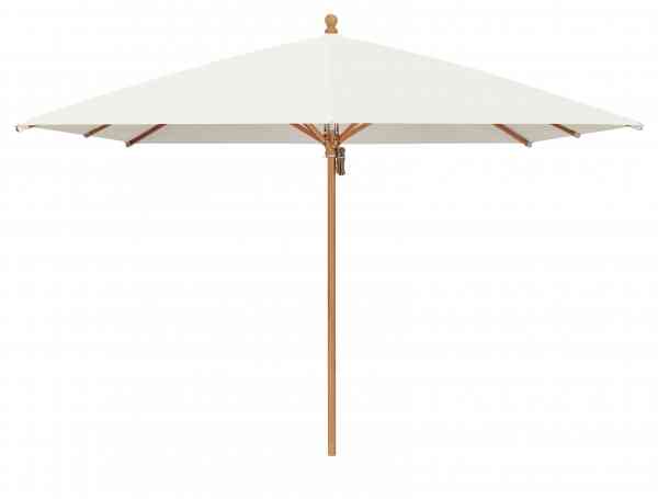 PIAZZINO Sonnenschirm 300 x 300 cm quadratisch, Eukalyptusholz, Stoff 158 off-white SONDERPOSTEN