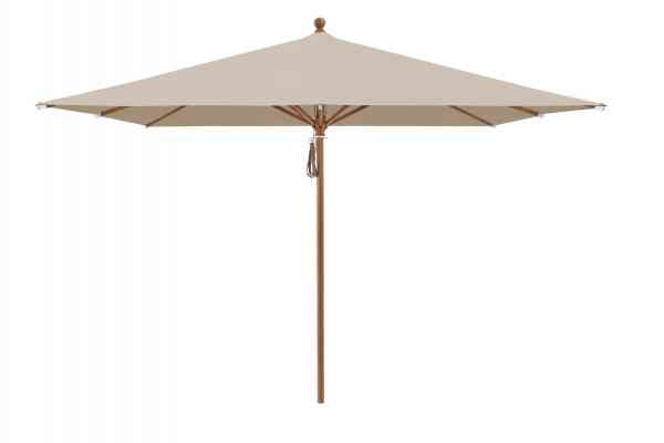 PIAZZA® Sonnenschirm 250 x 250 cm quadratisch, Aluminium Holzoptik, Flaschenzug