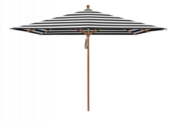 PIAZZA® Sonnenschirm 250 x 250 cm quadratisch, Aluminium Holzoptik, Flaschenzug