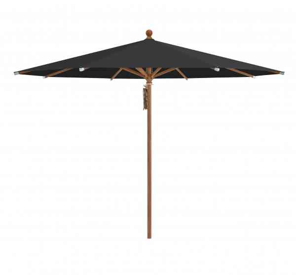 PIAZZA® Sonnenschirm 300 cm rund, Aluminium Holzoptik, Flaschenzug