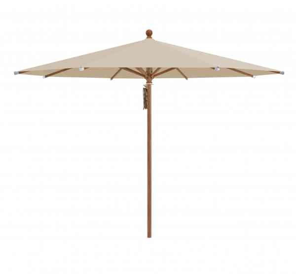 PIAZZA® Sonnenschirm 250 cm rund, Aluminium Holzoptik, Flaschenzug