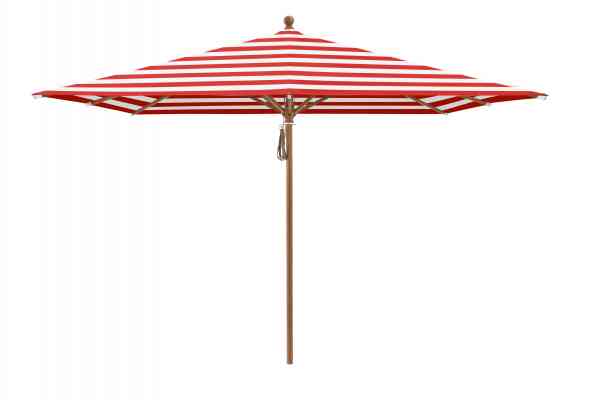 PIAZZA® Sonnenschirm 250 x 250 cm quadratisch, Aluminium Holzoptik, Flaschenzug