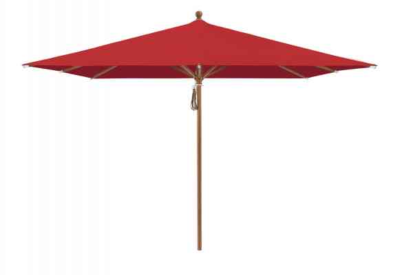 PIAZZA® Sonnenschirm 250 x 250 cm quadratisch, Aluminium Holzoptik, Flaschenzug