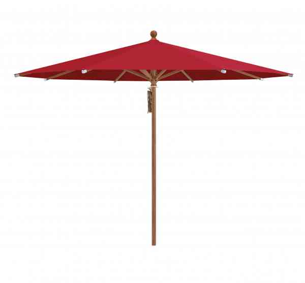 PIAZZA® Sonnenschirm 250 cm rund, Aluminium Holzoptik, Flaschenzug