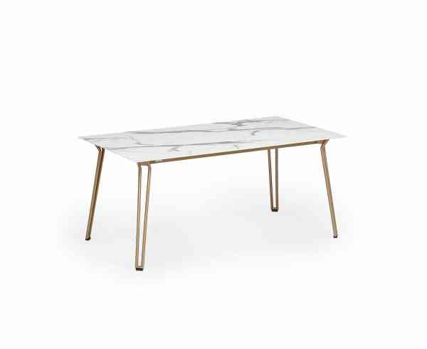 SLOPE Tisch 165 x 90 cm rechteckig, Edelstahl / HPL oder Teak