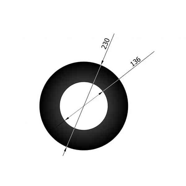 Wandrosette 50mm Rand, Ø 130 mm, schwarz
