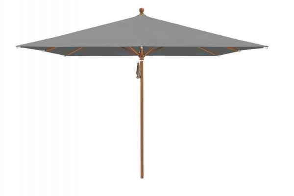 PIAZZA® Sonnenschirm 250 x 250 cm quadratisch, Aluminium Holzoptik, Flaschenzug