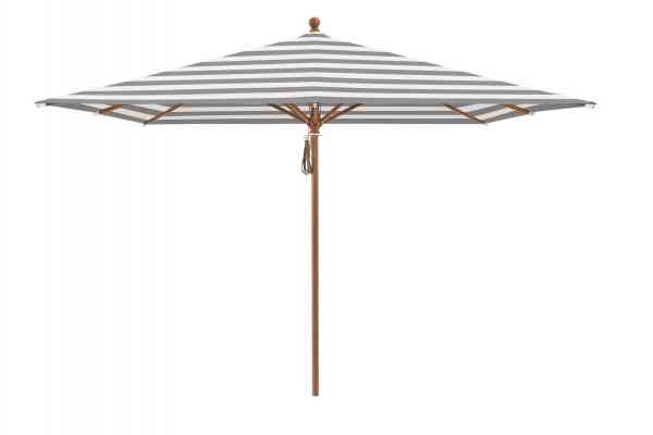 PIAZZA® Sonnenschirm 250 x 250 cm quadratisch, Aluminium Holzoptik, Flaschenzug