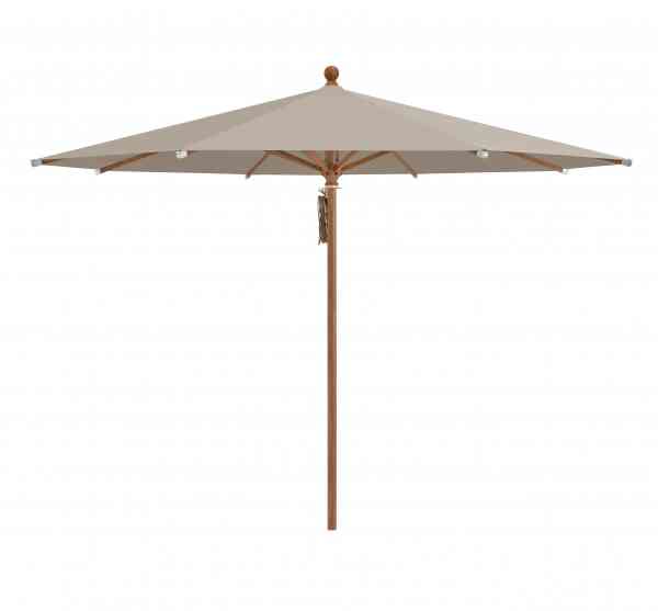 PIAZZA® Sonnenschirm 250 cm rund, Aluminium Holzoptik, Flaschenzug
