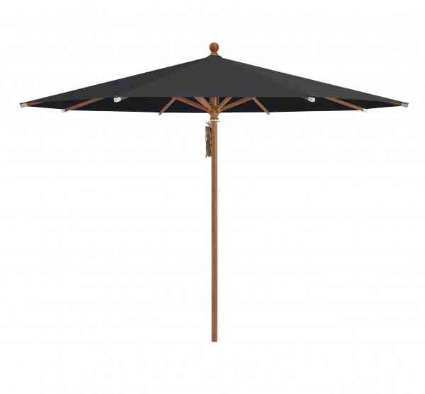 PIAZZA® Sonnenschirm 250 cm rund, Aluminium Holzoptik, Flaschenzug