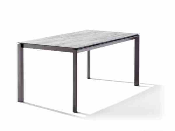 Gartentisch 160 x 90 cm mit Aluminiumgestell und Polytec Tischplatte