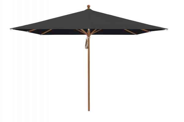 PIAZZA® Sonnenschirm 250 x 250 cm quadratisch, Aluminium Holzoptik, Flaschenzug