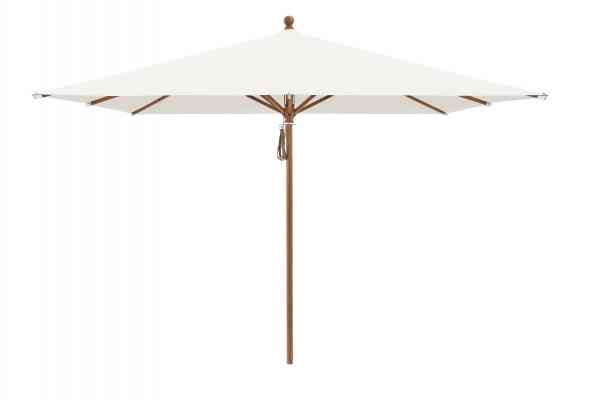 PIAZZA® Sonnenschirm 250 x 250 cm quadratisch, Aluminium Holzoptik, Flaschenzug
