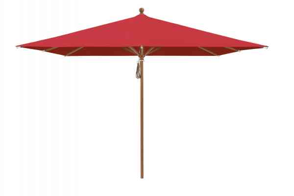 PIAZZA® Sonnenschirm 250 x 250 cm quadratisch, Aluminium Holzoptik, Flaschenzug