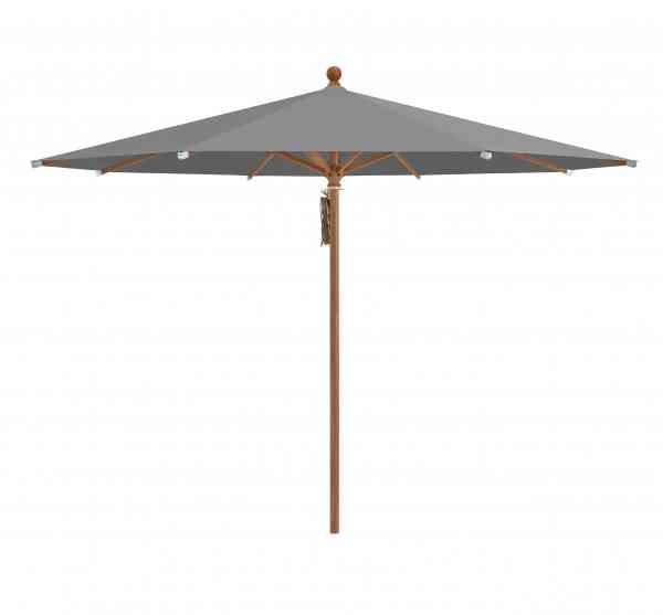 PIAZZA® Sonnenschirm 250 cm rund, Aluminium Holzoptik, Flaschenzug