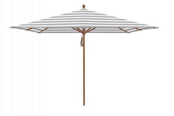 PIAZZA® Sonnenschirm 250 x 250 cm quadratisch, Aluminium Holzoptik, Flaschenzug