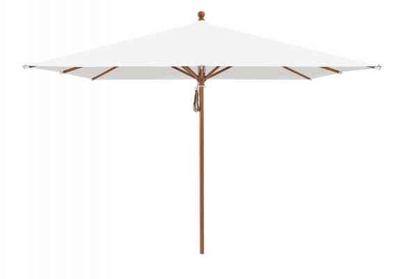 PIAZZA® Sonnenschirm 250 x 250 cm quadratisch, Aluminium Holzoptik, Flaschenzug