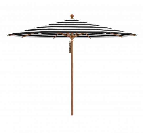 PIAZZA® Sonnenschirm 300 cm rund, Aluminium Holzoptik, Flaschenzug