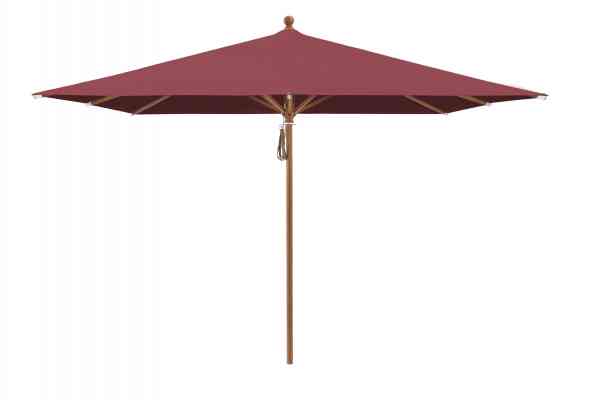 PIAZZA® Sonnenschirm 250 x 250 cm quadratisch, Aluminium Holzoptik, Flaschenzug