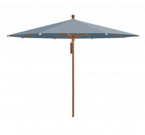 PIAZZA® Sonnenschirm 250 cm rund, Aluminium Holzoptik, Flaschenzug