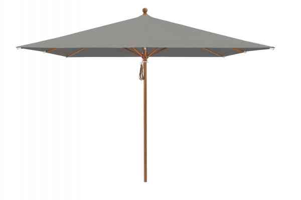 PIAZZA® Sonnenschirm 250 x 250 cm quadratisch, Aluminium Holzoptik, Flaschenzug