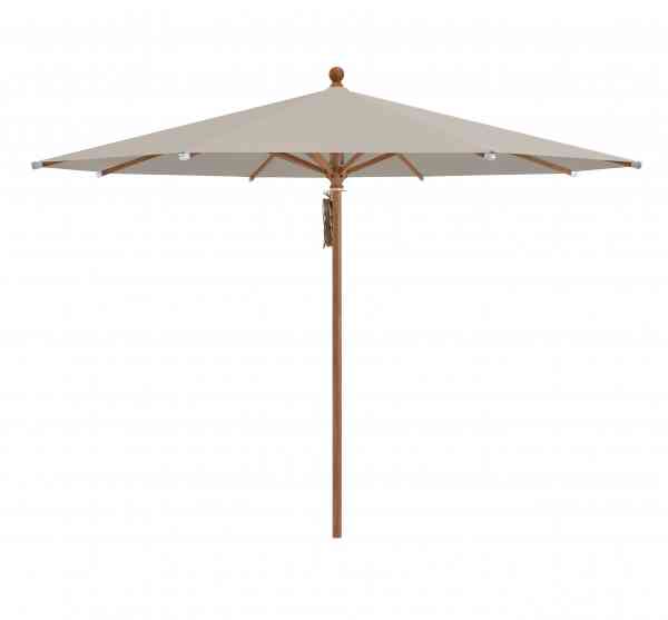 PIAZZA® Sonnenschirm 300 cm rund, Aluminium Holzoptik, Flaschenzug