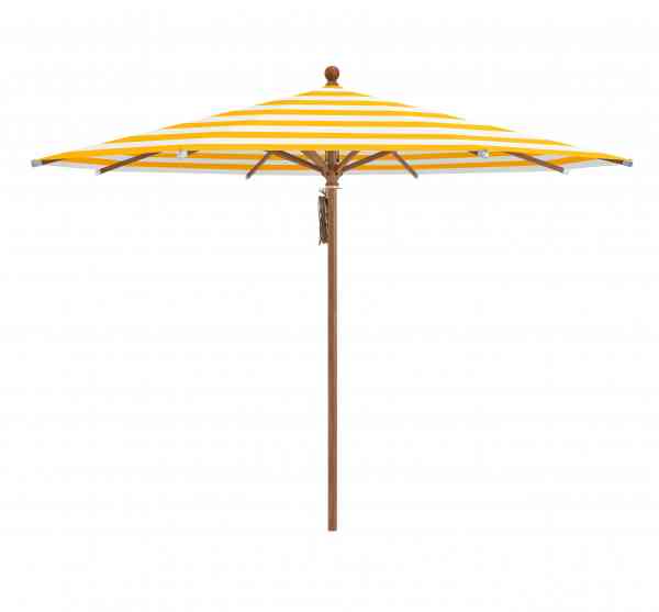 PIAZZA® Sonnenschirm 250 cm rund, Aluminium Holzoptik, Flaschenzug