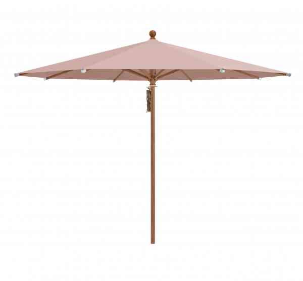 PIAZZA® Sonnenschirm 300 cm rund, Aluminium Holzoptik, Flaschenzug
