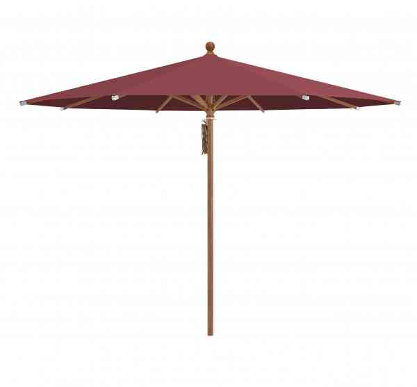 PIAZZA® Sonnenschirm 250 cm rund, Aluminium Holzoptik, Flaschenzug