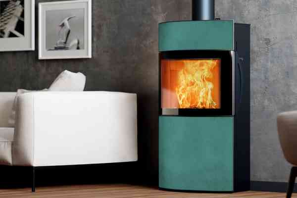 Austroflamm Fynn Xtra 2.0 Kaminofen 6 kW | Sonderedition Keramik Aquamarin
