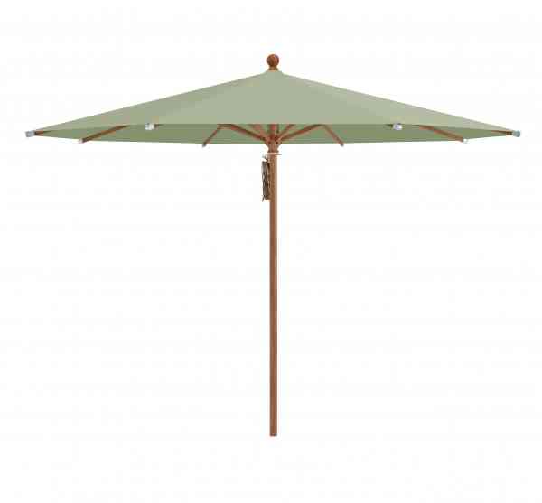 PIAZZA® Sonnenschirm 250 cm rund, Aluminium Holzoptik, Flaschenzug