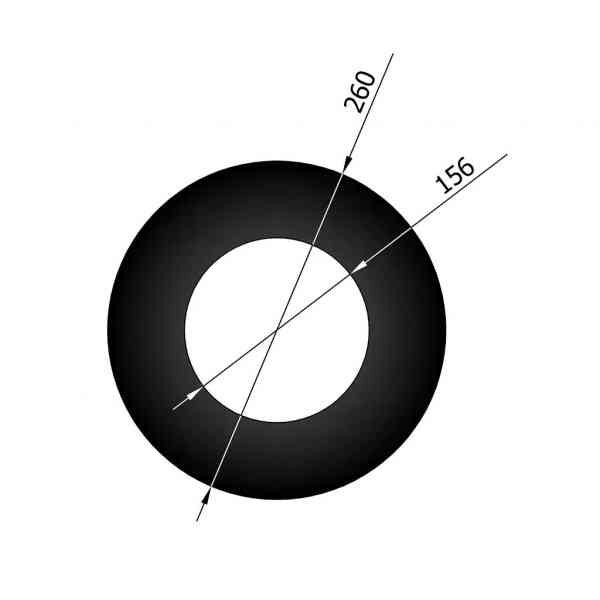 Wandrosette 52mm Rand, Ø 150 mm, schwarz
