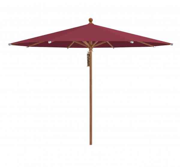 PIAZZA® Sonnenschirm 300 cm rund, Aluminium Holzoptik, Flaschenzug
