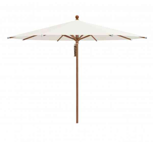 PIAZZA® Sonnenschirm 250 cm rund, Aluminium Holzoptik, Flaschenzug